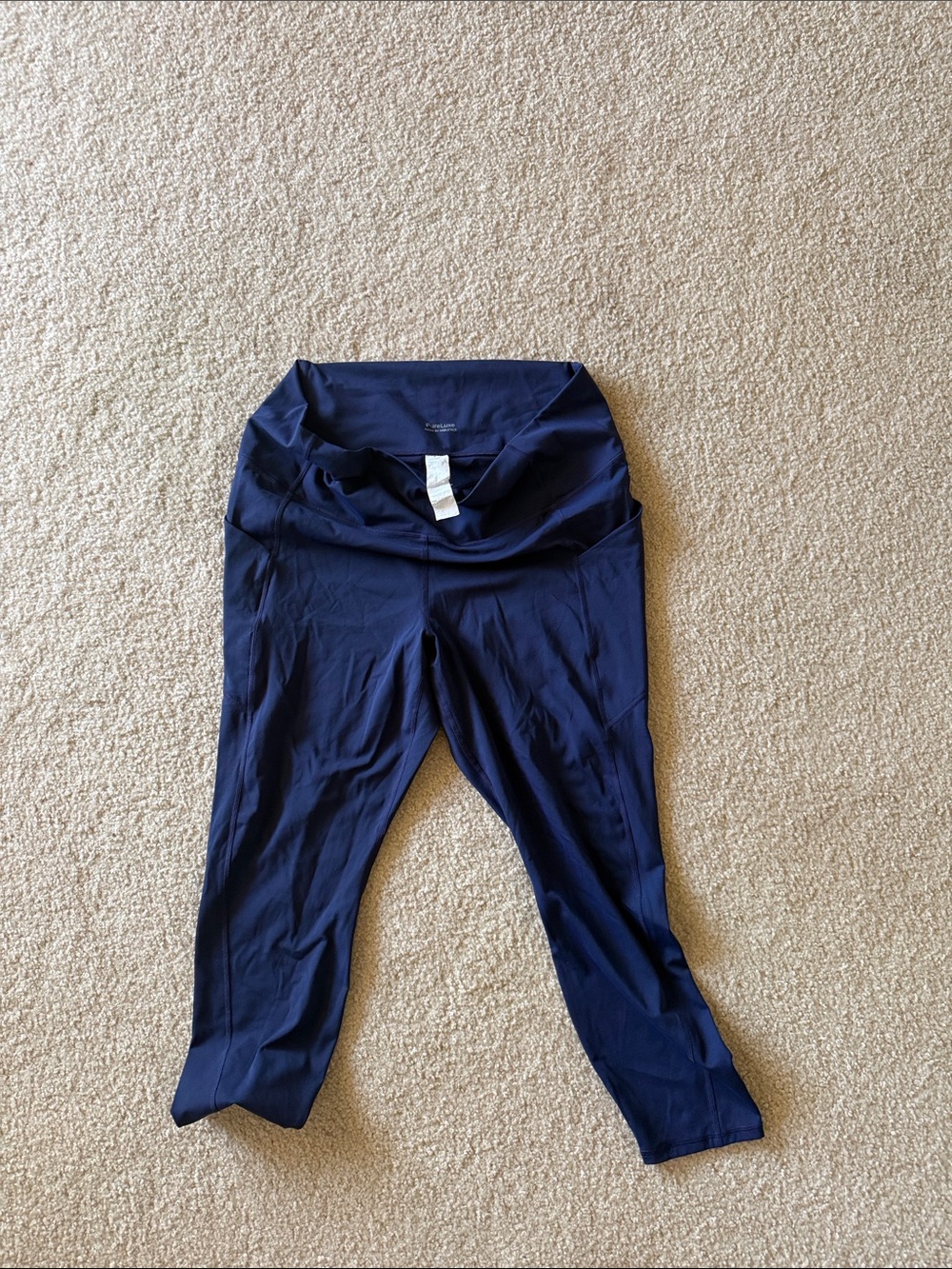 Fabletics Navy Fold-Over Waist Capris